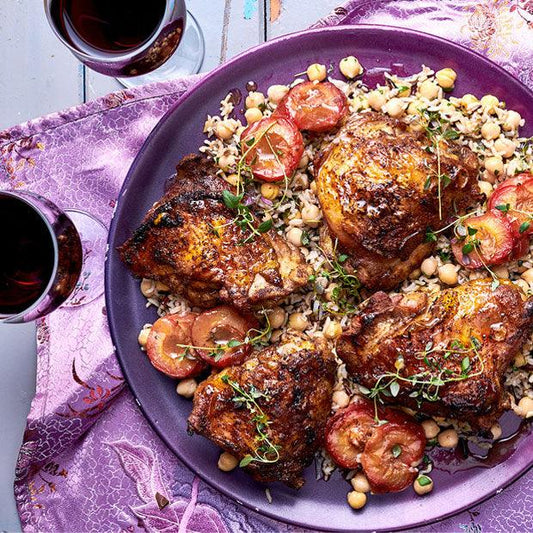 SPICED CHICKEN & PLUM WITH CHICKPEA RICE - DukesHill