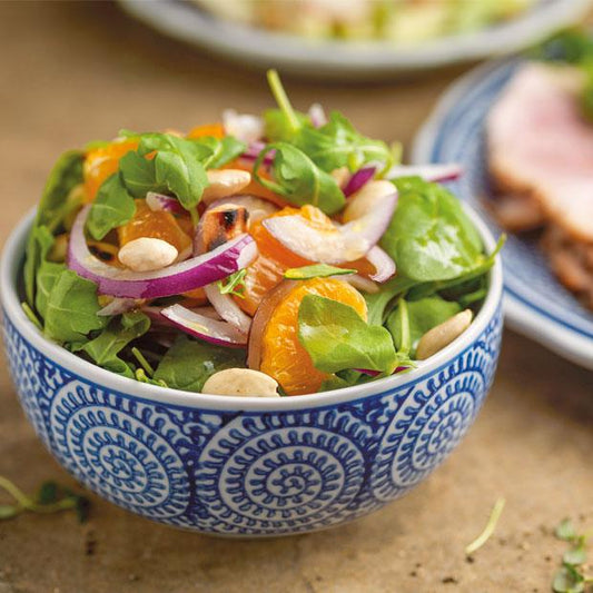SLICED HAM WITH ROCKET, SPINACH & CLEMENTINE SALAD - DukesHill