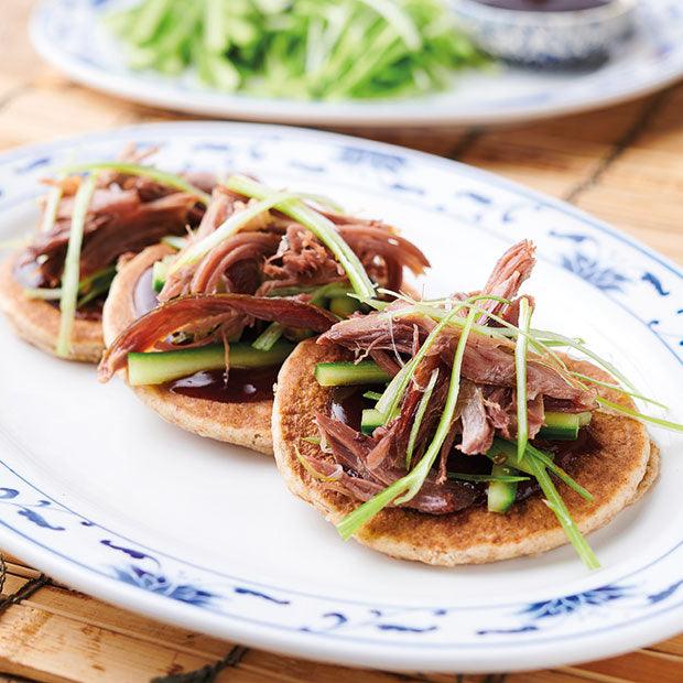 WHOLEGRAIN PANCAKES WITH HOISIN DUCK CONFIT - DukesHill