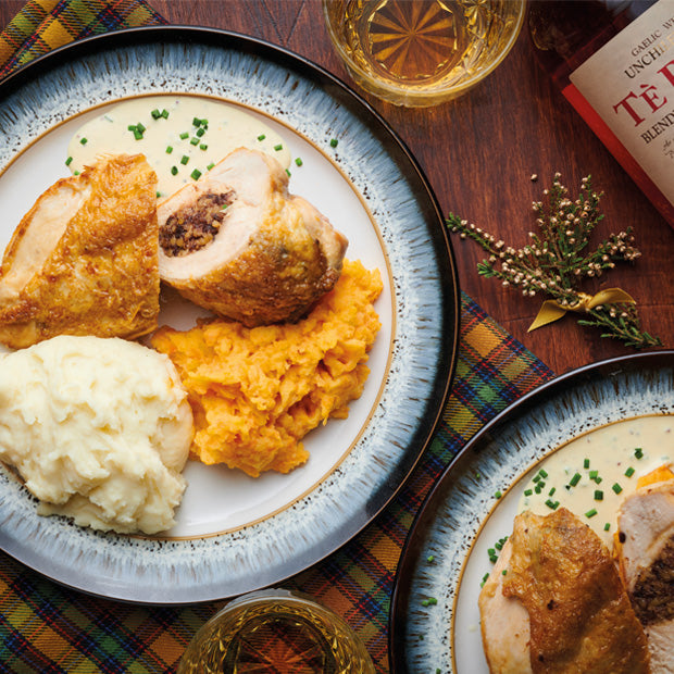 CHICKEN STUFFED WITH HAGGIS IN A WHISKY SAUCE