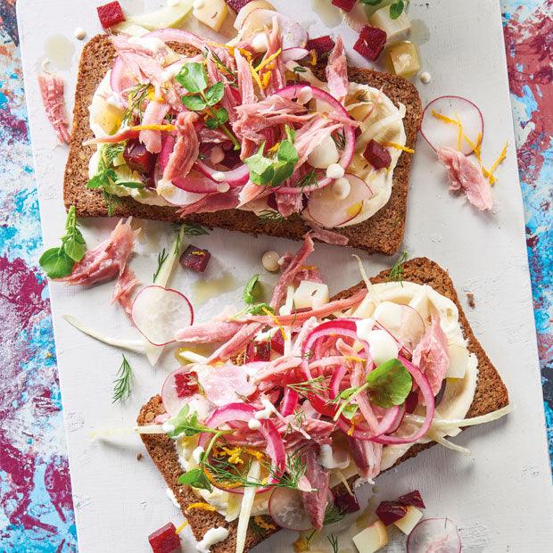 HAM HOCK, BEETROOT & FENNEL SMØRREBRØD - DukesHill