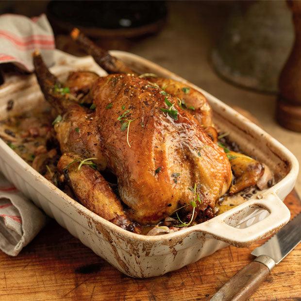 BRAISED CHICKEN WITH PORCINI, BACON & LENTILS - DukesHill