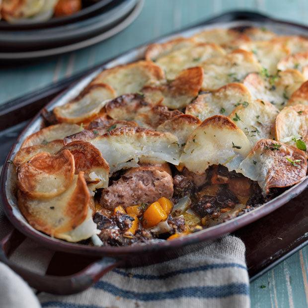 SAUSAGE & BLACK PUDDING HOTPOT - DukesHill
