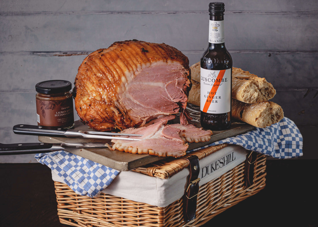 Ginger Beer Cooked Ham Next To Bread