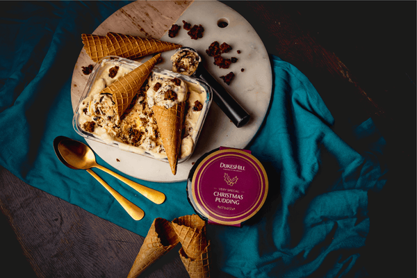 No-churn Christmas Pudding and Brandy Butter ice-cream - DukesHill