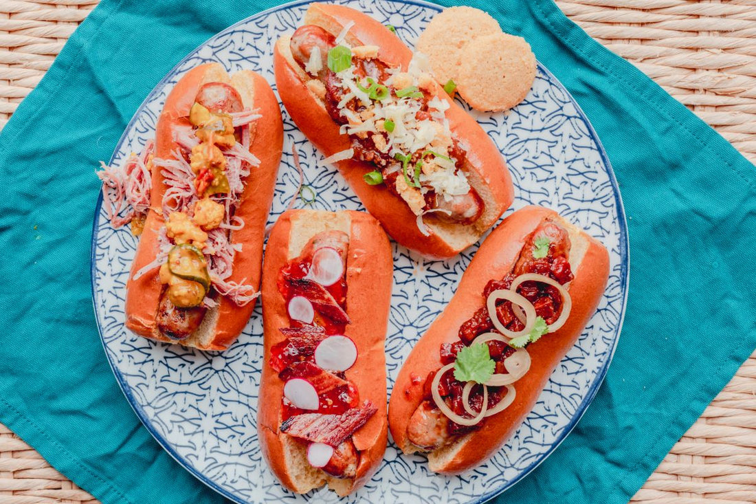 Gourmet hot dog toppings