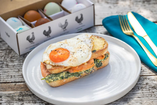 Smoked salmon croque madame