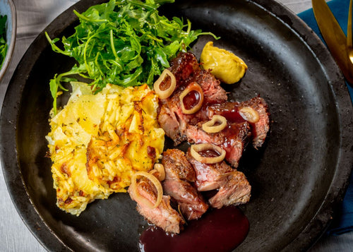 Wagyu Sirloin Steak with Red Wine Jus
