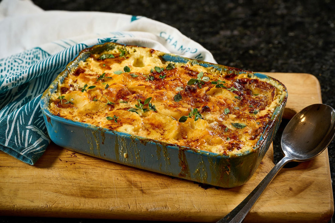 Two-Cheese Creamy Potato Dauphinoise Layered with Wiltshire Ham - DukesHill