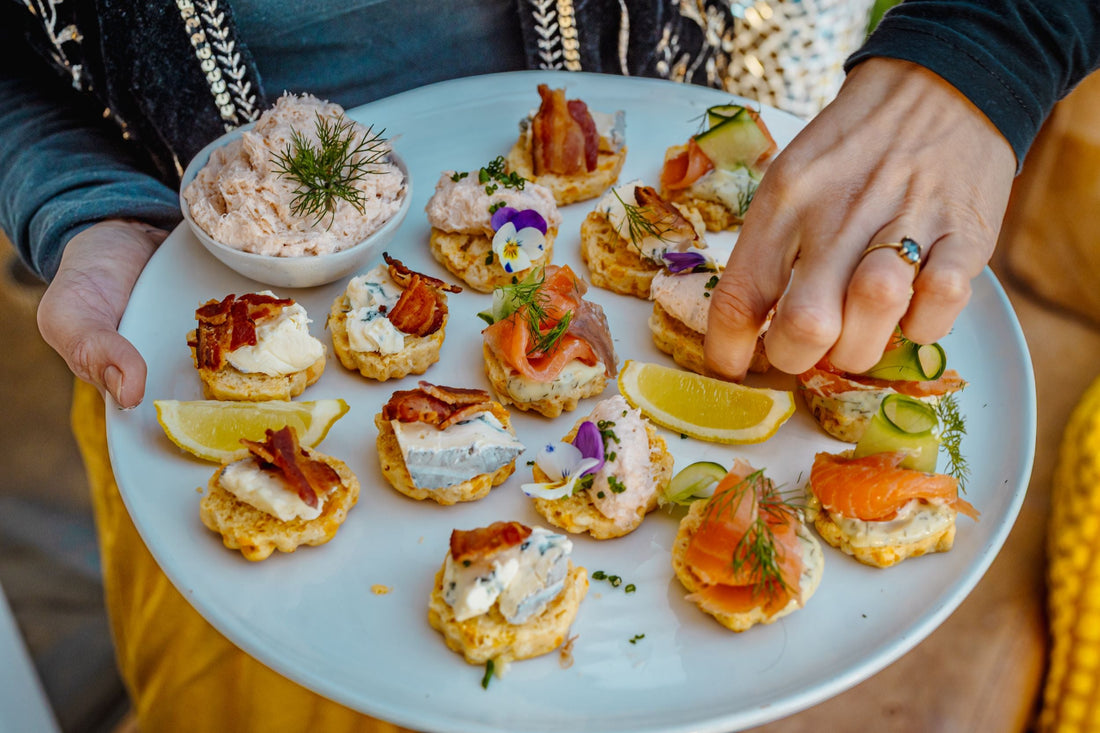 Mini Cheese Scones With Three Canapé Toppings - DukesHill