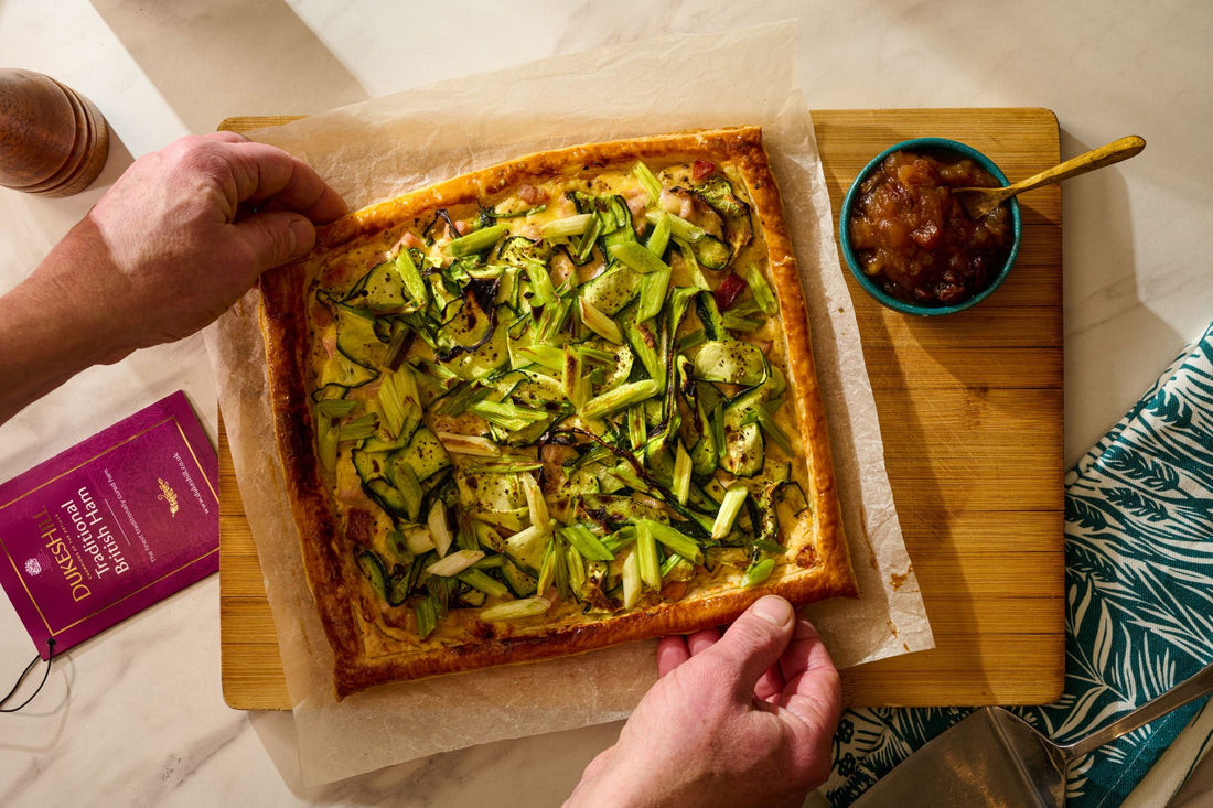 Honey-Baked Baby Ham, Courgette & Cheese Tart - DukesHill