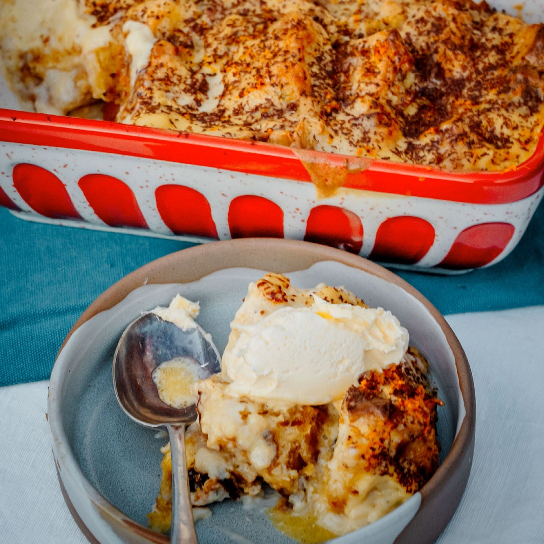 Festive panettone bread and butter pudding - DukesHill