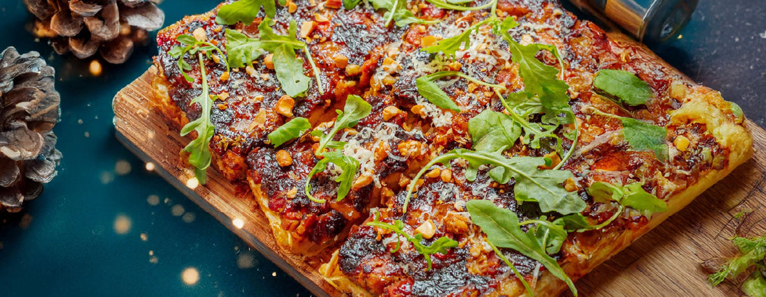 Boxing Day Bubble & Squeak Tart with Ham, Cheddar & Boxing Day Chutney - DukesHill