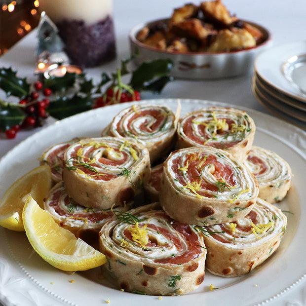 HERBED PANCAKE & SMOKED SALMON PINWHEELS - DukesHill