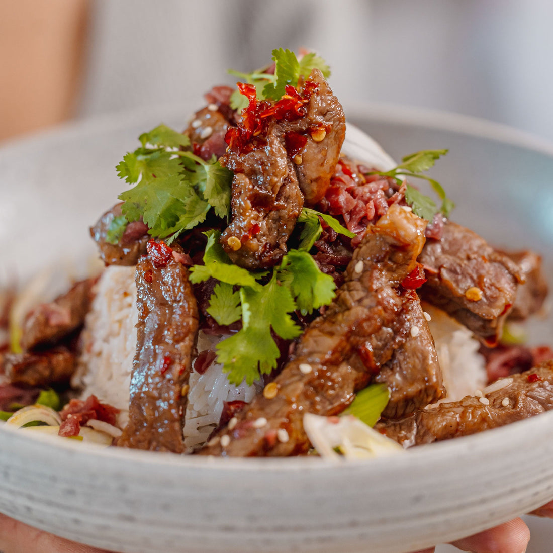 Wagyu beef strips with sticky chilli sauce - DukesHill