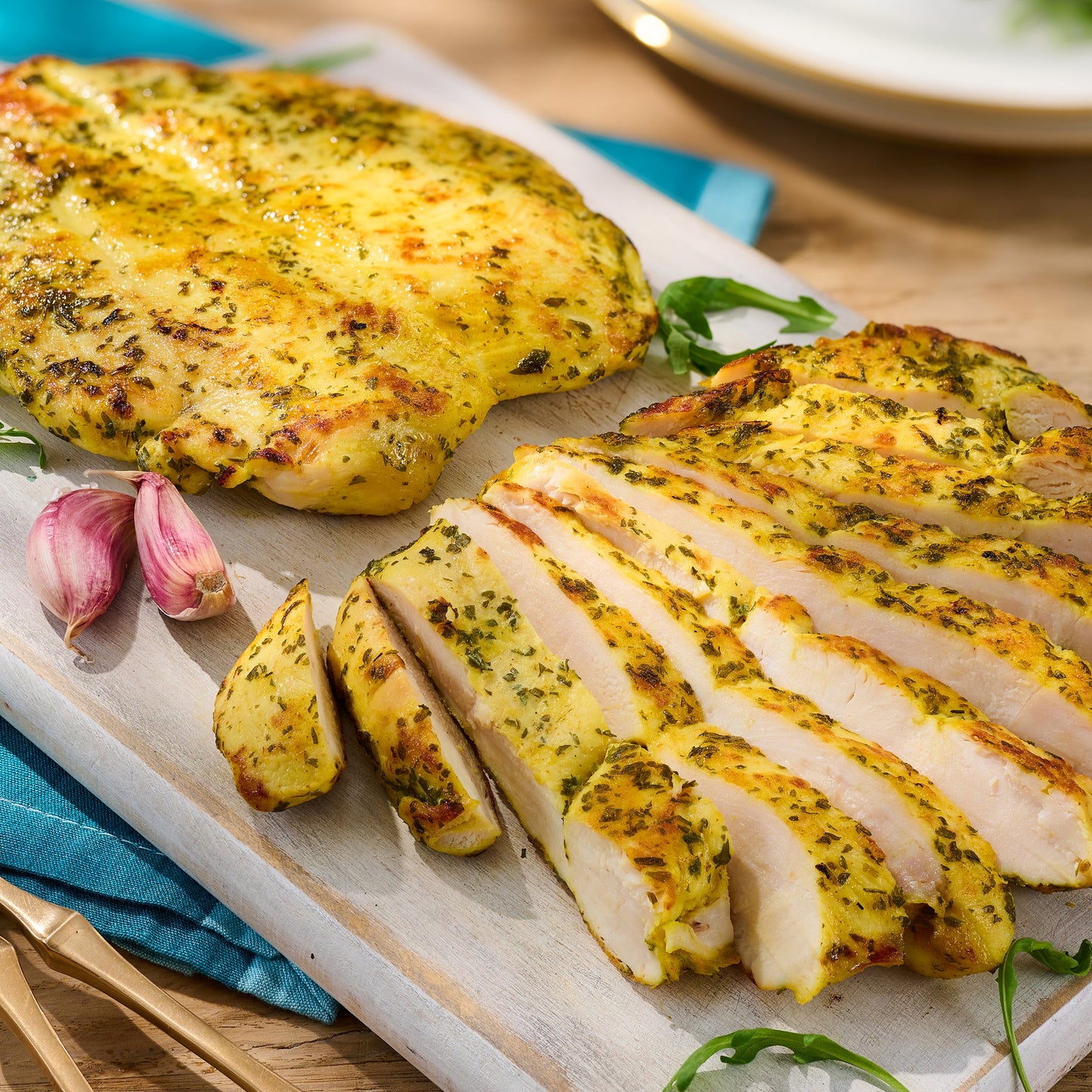 Garlic and herb chicken breast steaks