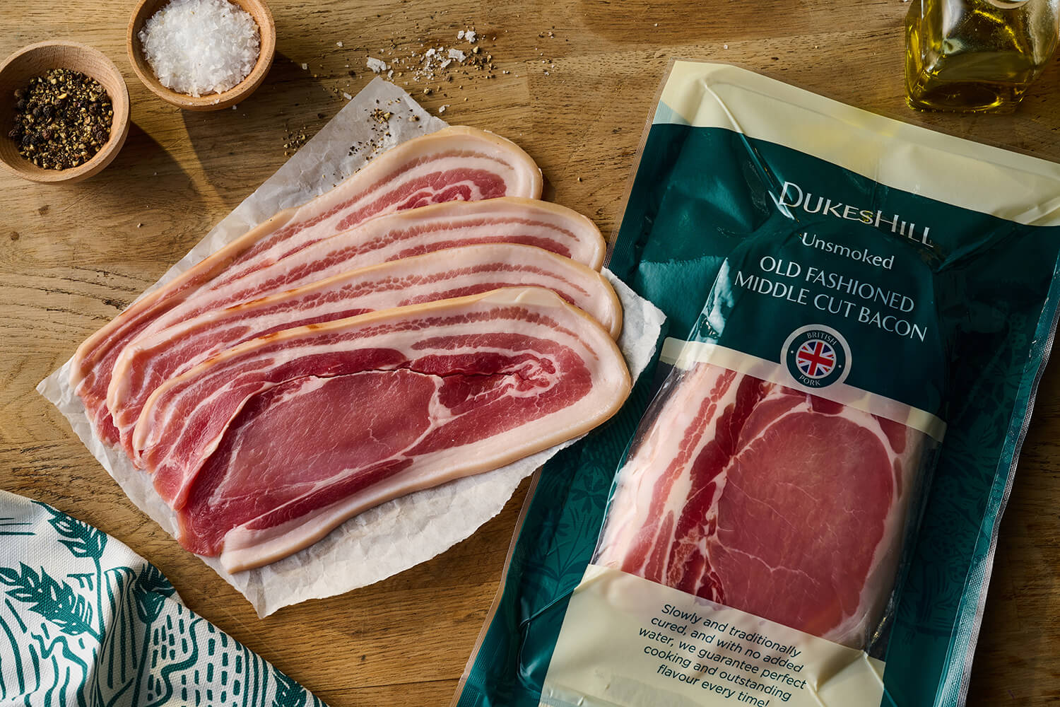 Bacon With Rind Middle Bacon With Rind On - 300g | Order Now At DukesHill