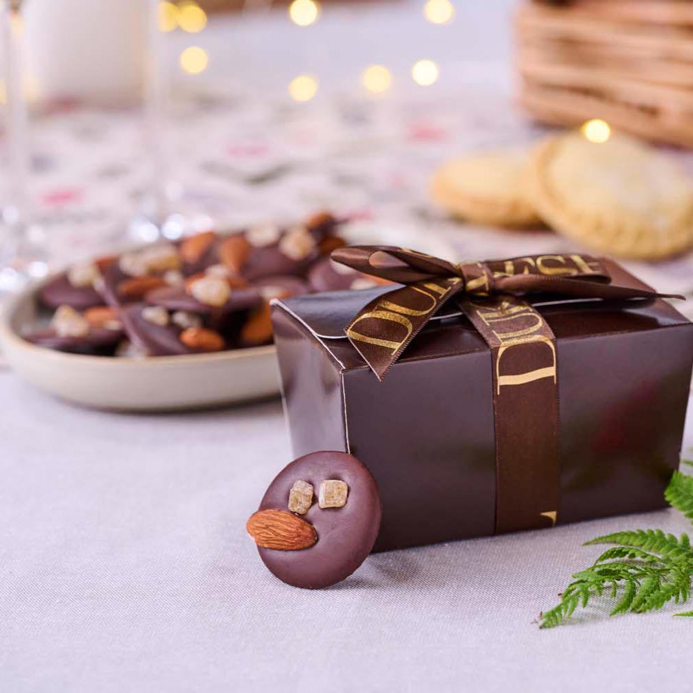 Dark Chocolate, Roasted Almonds & Ginger Mendiants - DukesHill