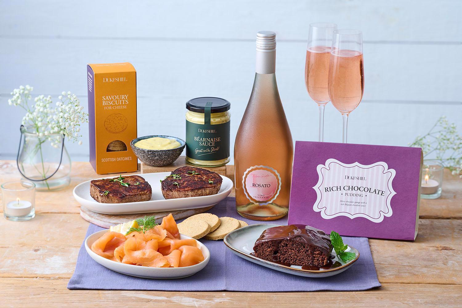 Dine In Fillet Steak, Chocolate Pudding & Rose Frizzante - DukesHill