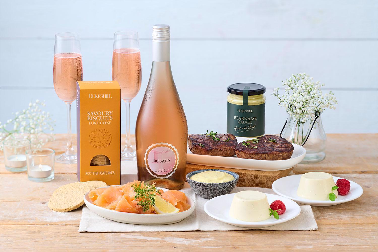 Dine In Fillet Steak, Panna Cotta & Rose Frizzante - DukesHill