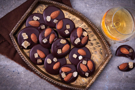 Dark Chocolate, Roasted Almonds & Ginger Mendiants - DukesHill